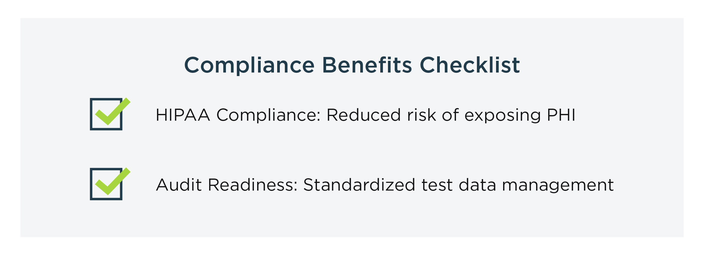 GenRocket Compliance Benefits Checklist